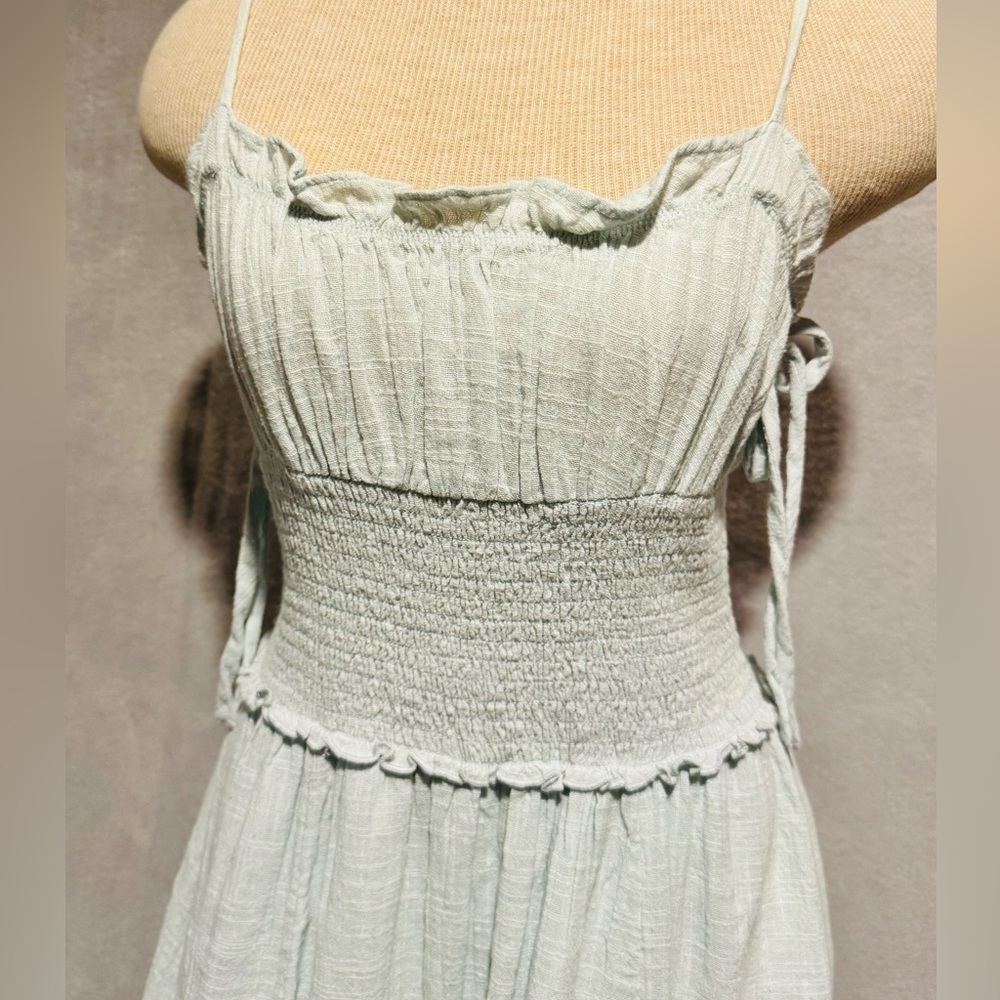 Urban Outfitters Soft Eggshell Blue “Corset” Waist Dress